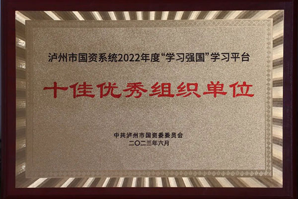 公司获评市国资系统2022年度“进建强国”进建平台“十佳优良组织单元”